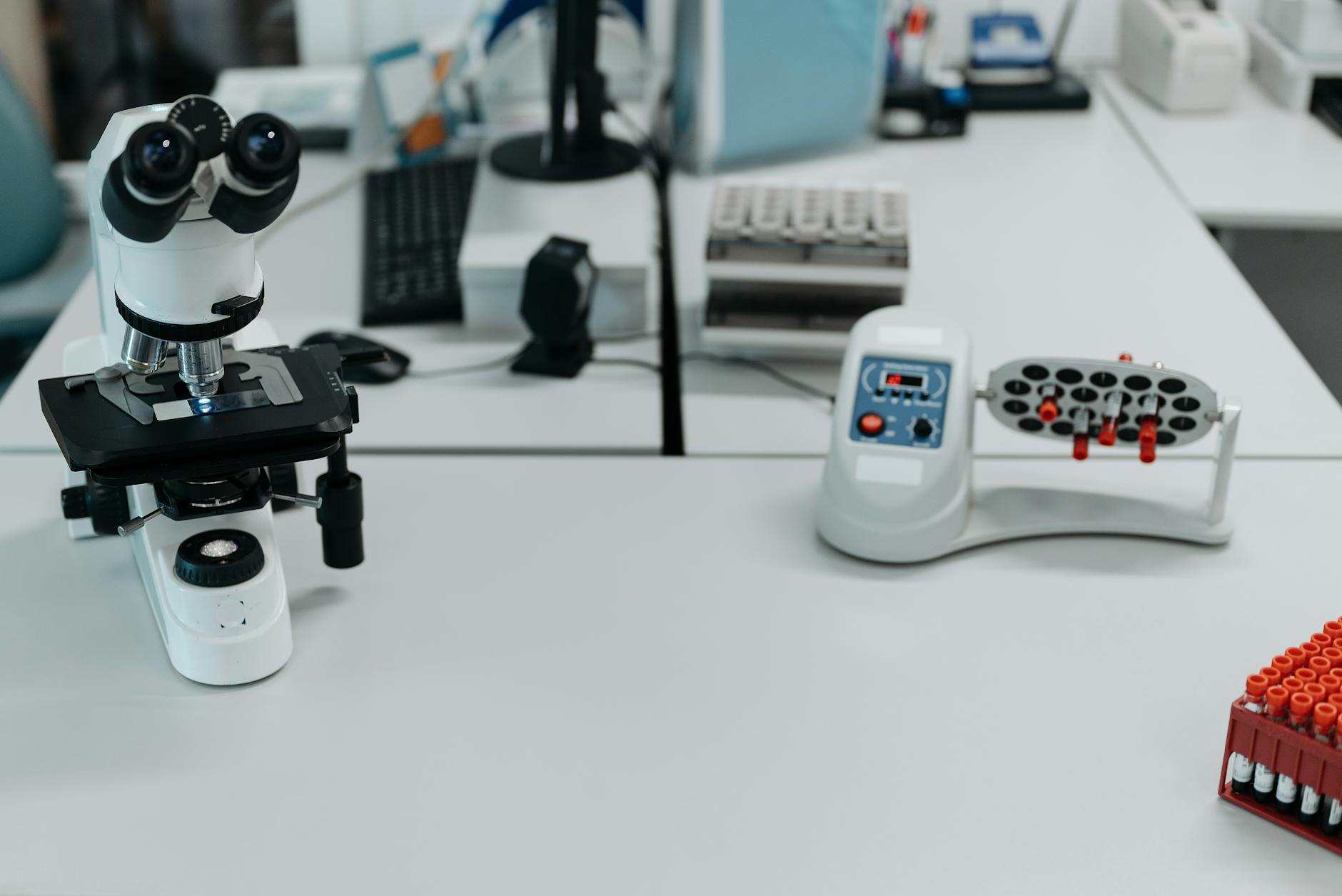 A well-equipped laboratory with a microscope and vials ready for analysis — UPI Study