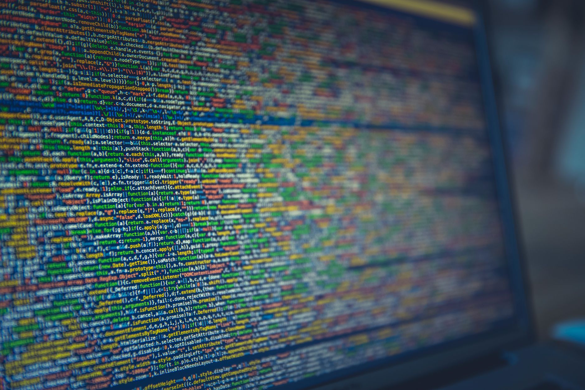 A detailed view of colorful source code displayed on a computer screen, representing modern programming and technology — UPI Study