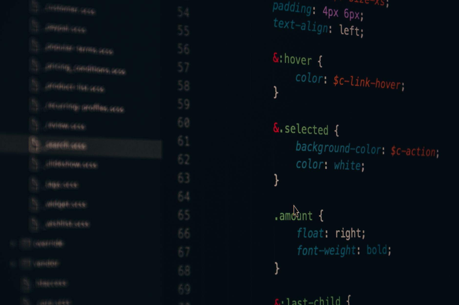 Close-up of colorful CSS code lines on a computer screen for web development — UPI Study