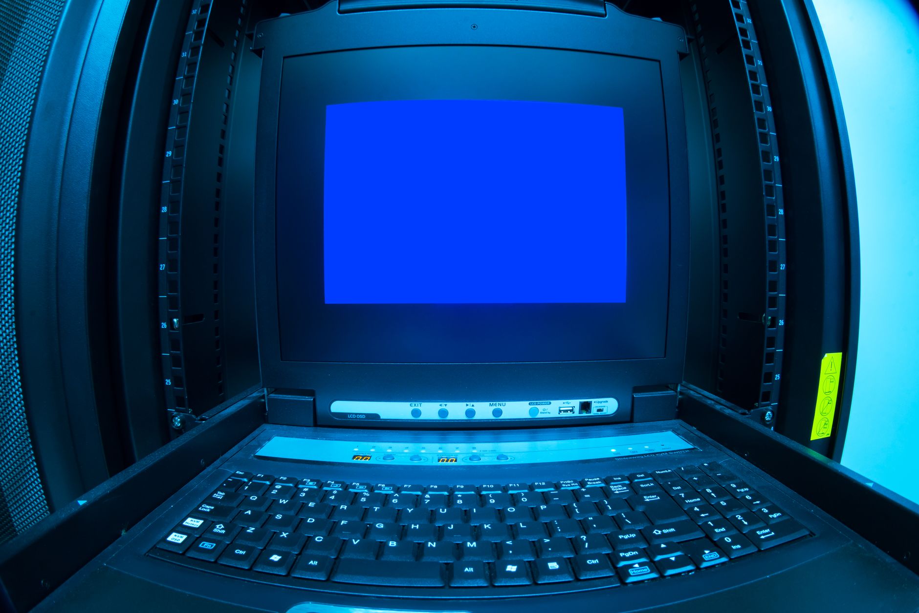 Close-up of a blue screen error shown on a data center control terminal — UPI Study