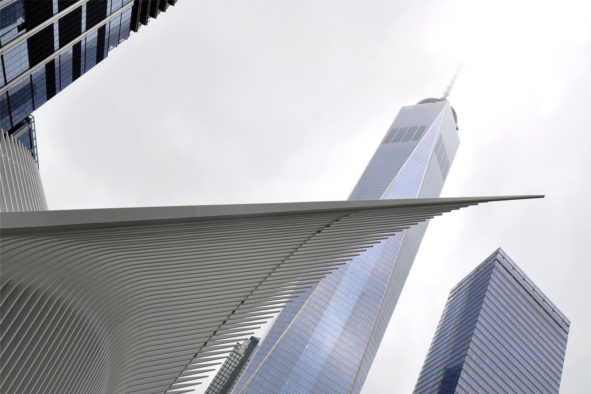 Futuristic view of One World Trade Center and Oculus in New York City — UPI Study