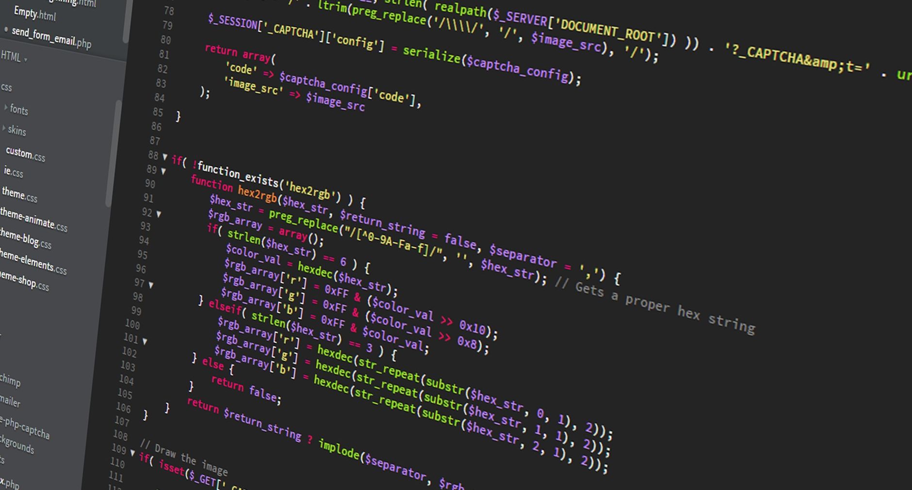Colorful PHP code displayed on a dark screen, ideal for programming themes — UPI Study