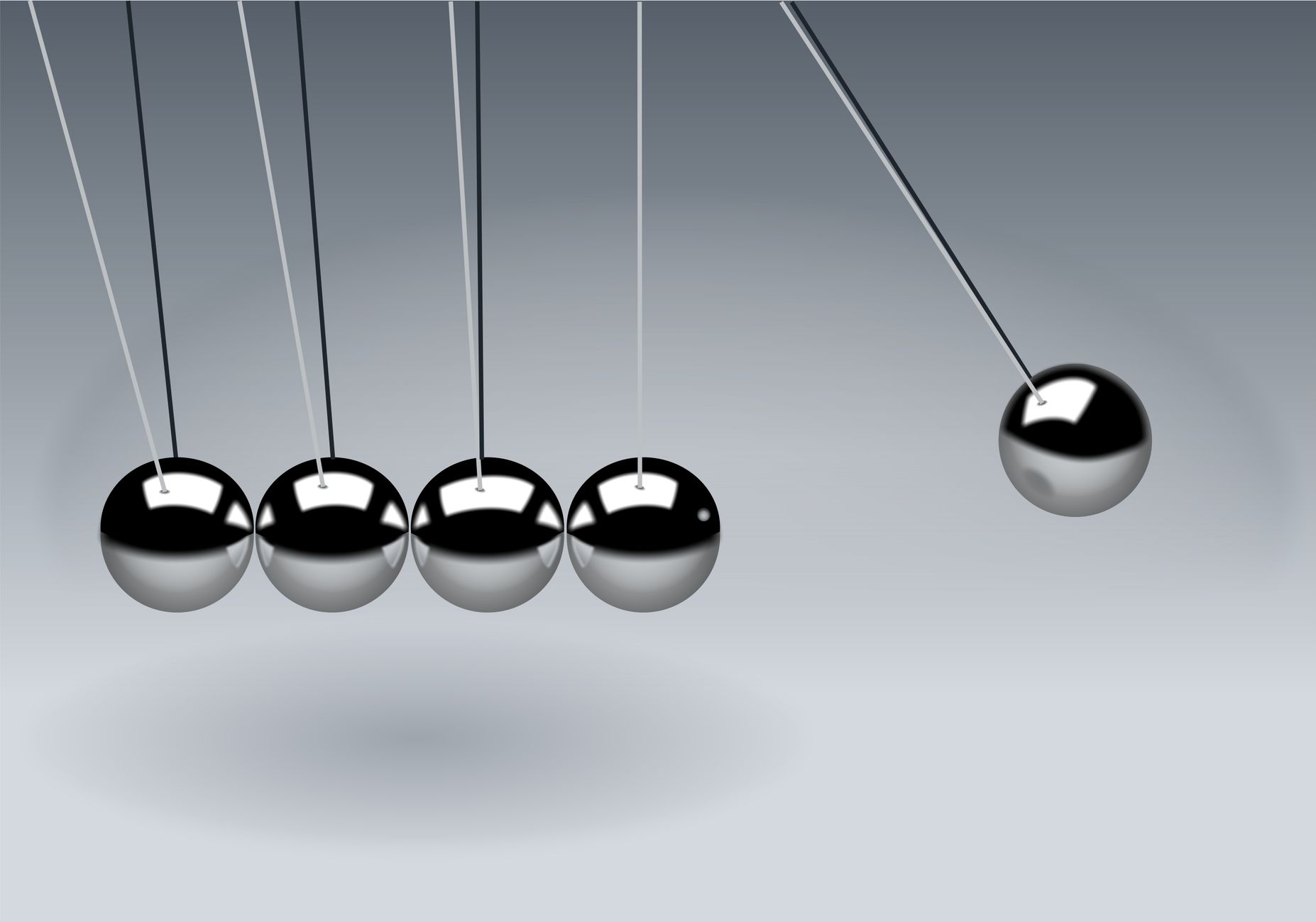 Dynamic illustration of Newton's Cradle showing motion and reflection concepts in physics — UPI Study