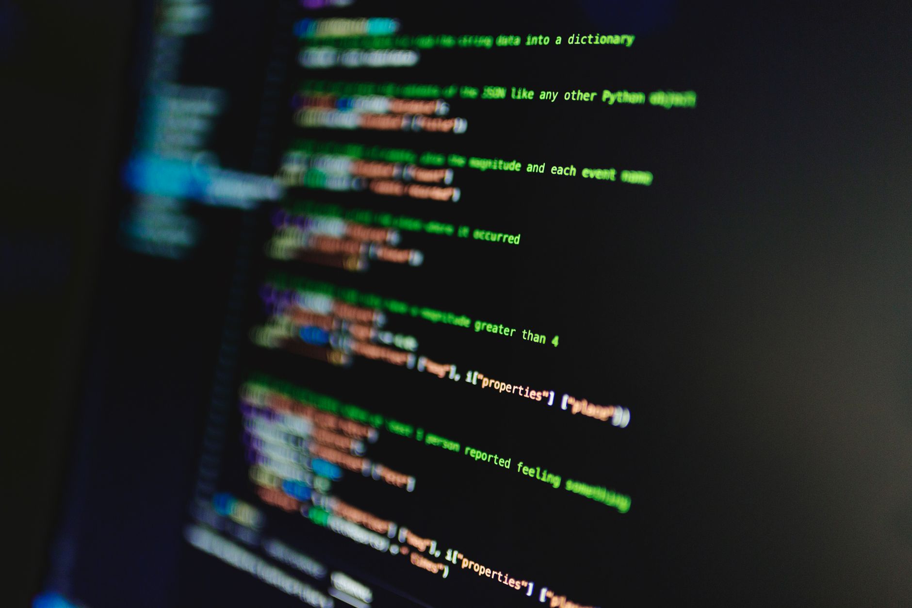 Colorful lines of code on a computer screen showcasing programming and technology focus — UPI Study